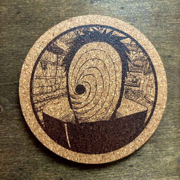 Naruto Tobi Akatsuki Laser Engraved Cork Coaster - Picture 1 of 5
